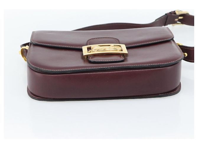 Céline CELINE Horse Carriage Shoulder Bag Leather Bordeaux Gold - vista 14