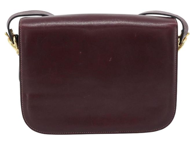 Céline CELINE Horse Carriage Shoulder Bag Leather Bordeaux Gold - vista 2
