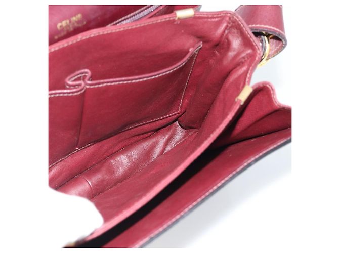 Céline CELINE Horse Carriage Shoulder Bag Leather Bordeaux Gold - vista 22