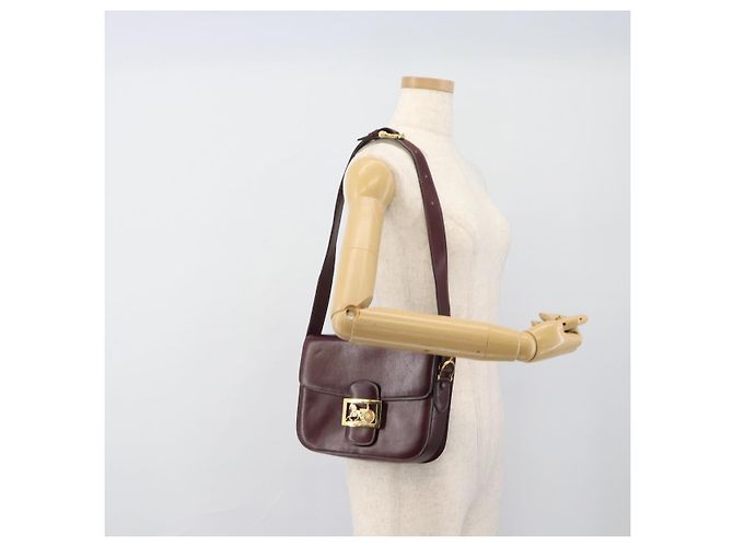 Céline CELINE Horse Carriage Shoulder Bag Leather Bordeaux Gold - vista 29