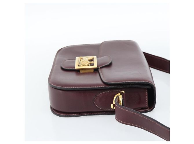 Céline CELINE Horse Carriage Shoulder Bag Leather Bordeaux Gold - vista 6