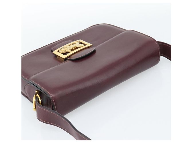 Céline CELINE Horse Carriage Shoulder Bag Leather Bordeaux Gold - vista 7