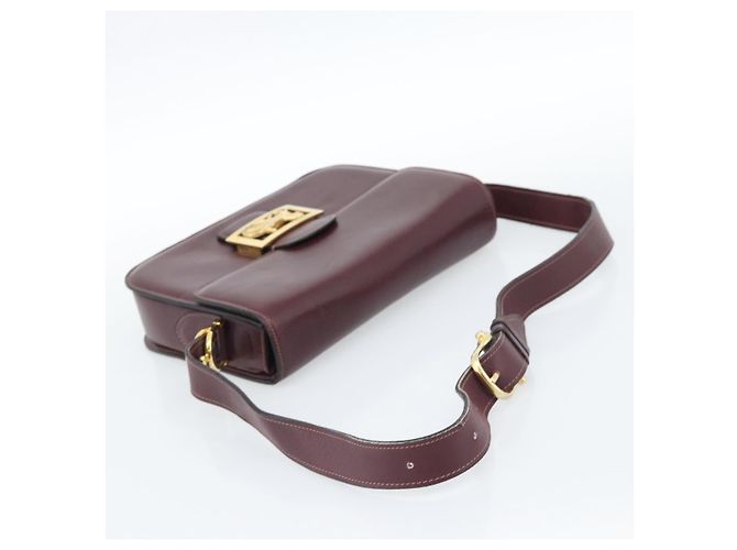 Céline CELINE Horse Carriage Shoulder Bag Leather Bordeaux Gold - vista 8