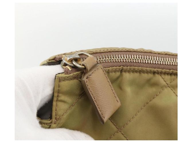 PRADA Chain Shoulder Bag Nylon Green Gold - vista 10