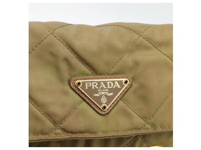 PRADA Chain Shoulder Bag Nylon Green Gold - vista 17
