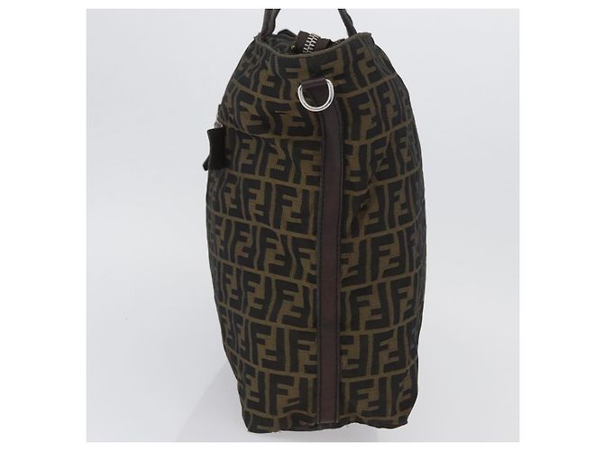 FENDI Zucca Canvas Hand Bag Black Brown - vista 3