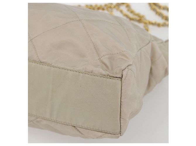 PRADA Chain Shoulder Bag Nylon Ivory Gold - vista 15