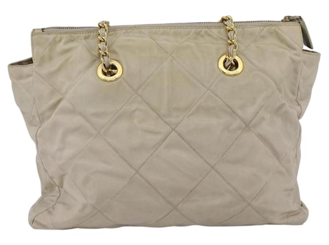 PRADA Chain Shoulder Bag Nylon Ivory Gold - vista 2