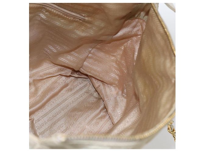 PRADA Chain Shoulder Bag Nylon Ivory Gold - vista 20