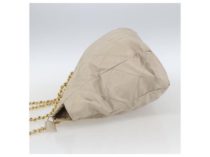PRADA Chain Shoulder Bag Nylon Ivory Gold - vista 3