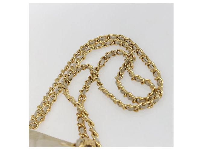 PRADA Chain Shoulder Bag Nylon Ivory Gold - vista 8