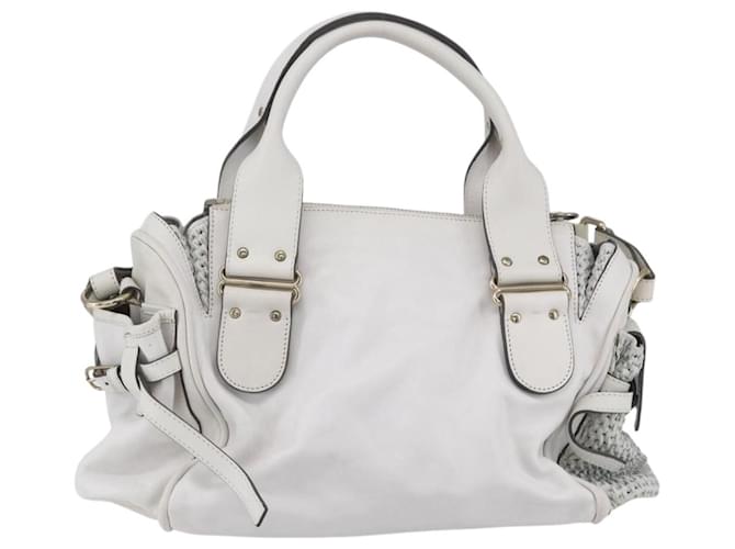 Chloé Chloe Shoulder Bag Leather 2way White Silver - vista 2