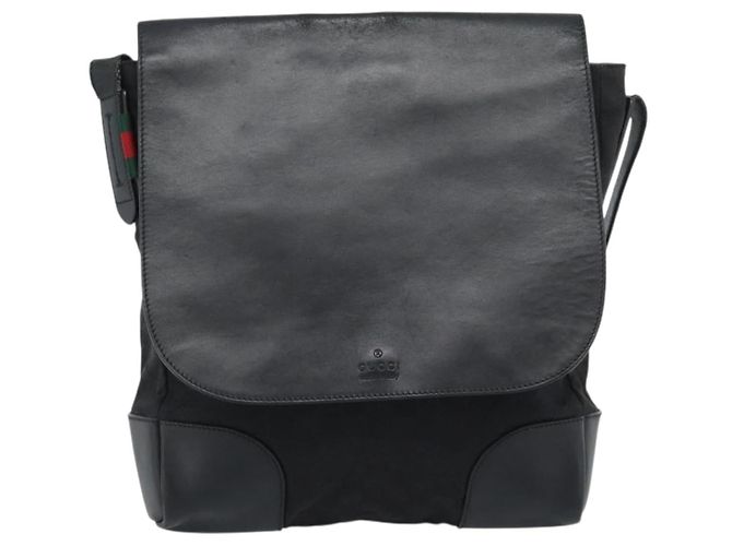 Borsa a tracolla GUCCI GG Canvas Web Sherry Line nera, argento e rossa 322077 autentica ka4834 - vista 13