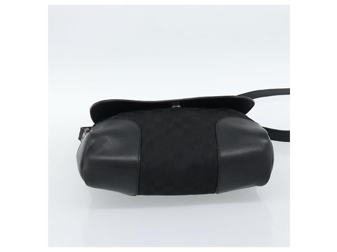 Borsa a tracolla GUCCI GG Canvas Web Sherry Line nera, argento e rossa 322077 autentica ka4834 - vista 5