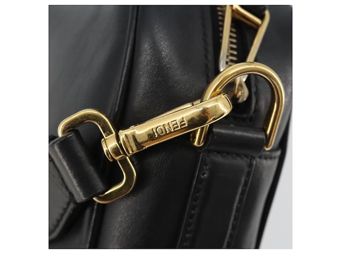 FENDI Shoulder Bag Leather Navy Gold - vista 10