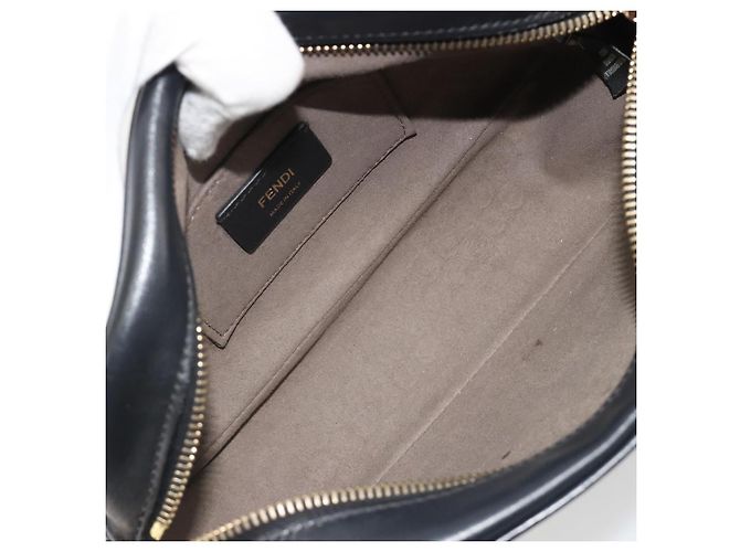 FENDI Shoulder Bag Leather Navy Gold - vista 11