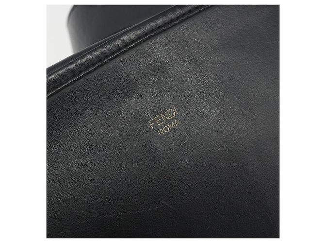 FENDI Shoulder Bag Leather Navy Gold - vista 19