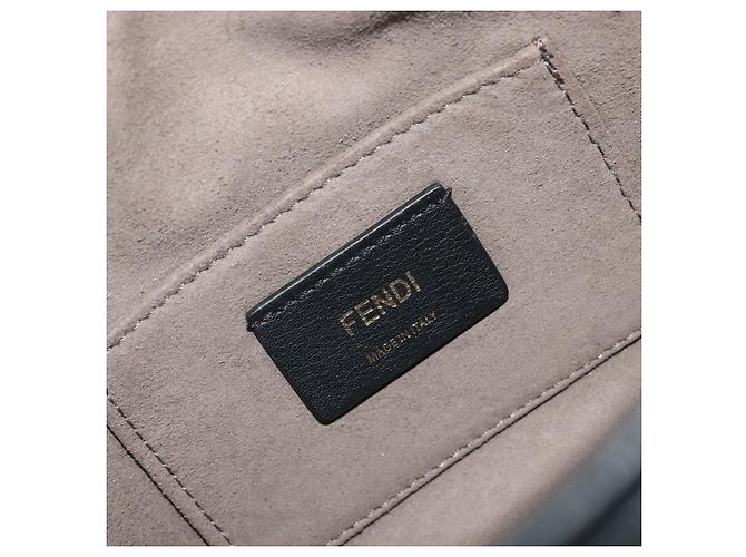FENDI Shoulder Bag Leather Navy Gold - vista 20