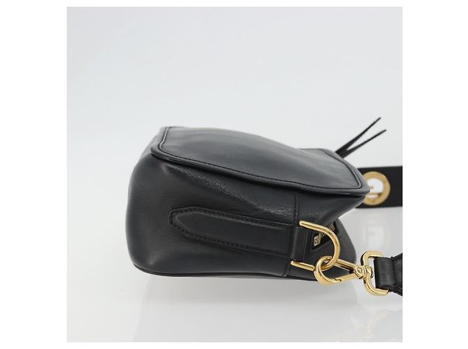 FENDI Shoulder Bag Leather Navy Gold - vista 3