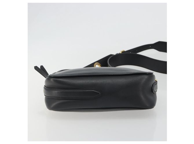 FENDI Shoulder Bag Leather Navy Gold - vista 5
