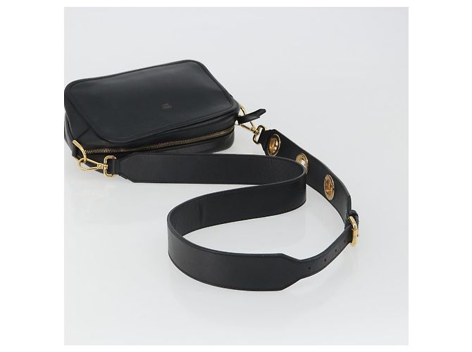 FENDI Shoulder Bag Leather Navy Gold - vista 7