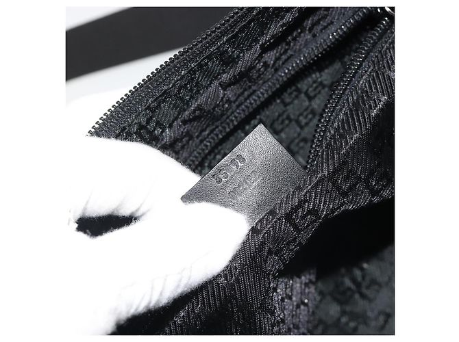 GUCCI GG Canvas Shoulder Bag Black Silver 35098 - vista 12