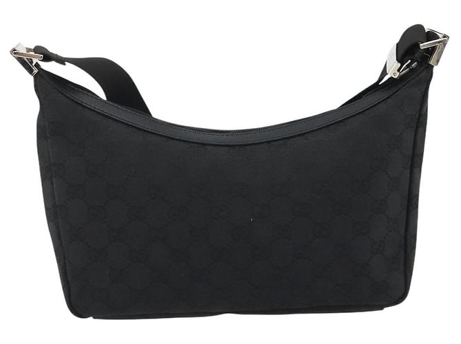 GUCCI GG Canvas Shoulder Bag Black Silver 35098 - vista 2