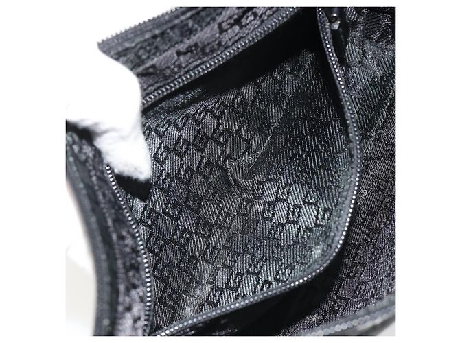 GUCCI GG Canvas Shoulder Bag Black Silver 35098 - vista 22