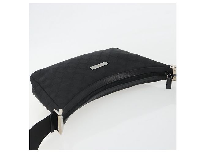 GUCCI GG Canvas Shoulder Bag Black Silver 35098 - vista 6