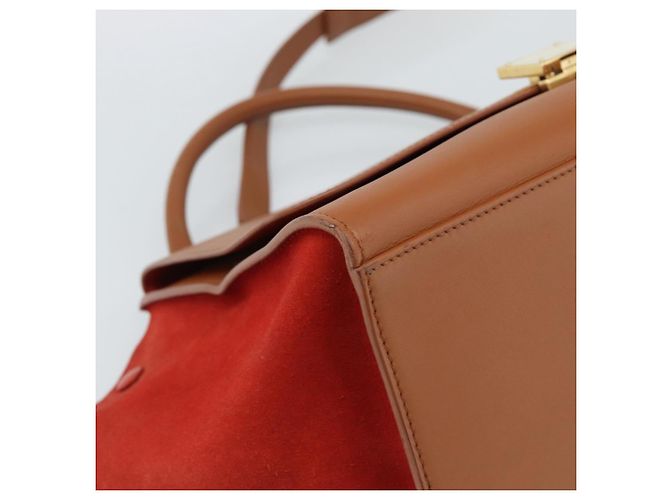 Céline CELINE Trapeze Hand Bag Leather 2way Brown Gold - vista 16