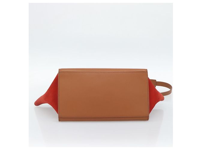 Céline CELINE Trapeze Hand Bag Leather 2way Brown Gold - vista 5