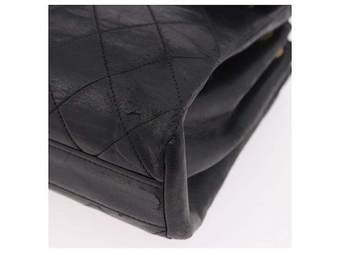 CHANEL Matelasse Chain Shoulder Bag Leather Black Gold CC - vista 16