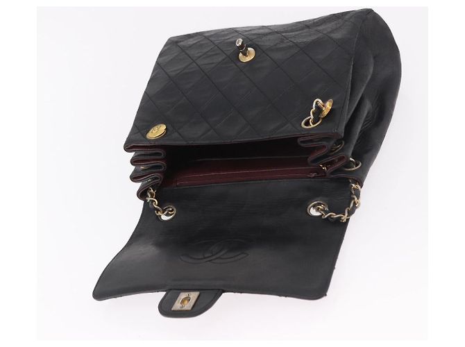 CHANEL Matelasse Chain Shoulder Bag Leather Black Gold CC - vista 20