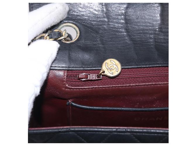 CHANEL Matelasse Chain Shoulder Bag Leather Black Gold CC - vista 28