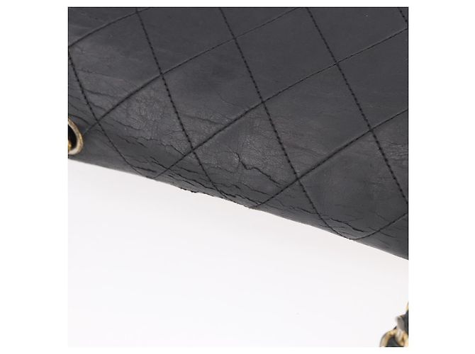 CHANEL Matelasse Chain Shoulder Bag Leather Black Gold CC - vista 7