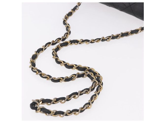 CHANEL Matelasse Chain Shoulder Bag Leather Black Gold CC - vista 8