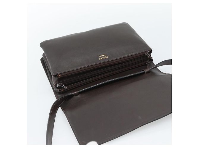 Céline CELINE Shoulder Bag Leather Brown Gold - vista 10