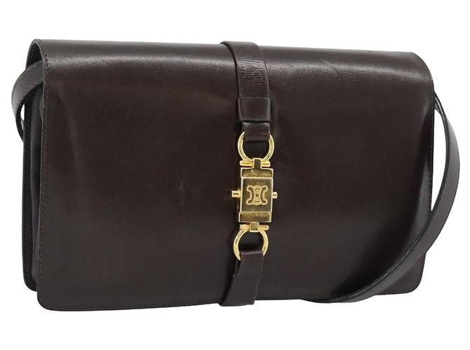 Céline CELINE Shoulder Bag Leather Brown Gold - vista 2