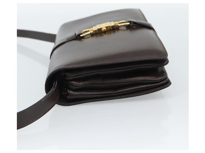 Céline CELINE Shoulder Bag Leather Brown Gold - vista 4