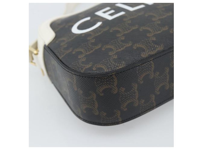 Céline CELINE Triomphe Shoulder Bag Leather Black Gold - vista 14