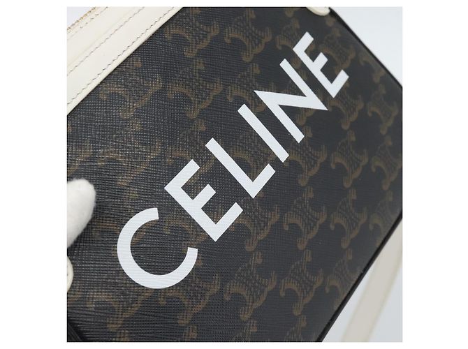 Céline CELINE Triomphe Shoulder Bag Leather Black Gold - vista 17