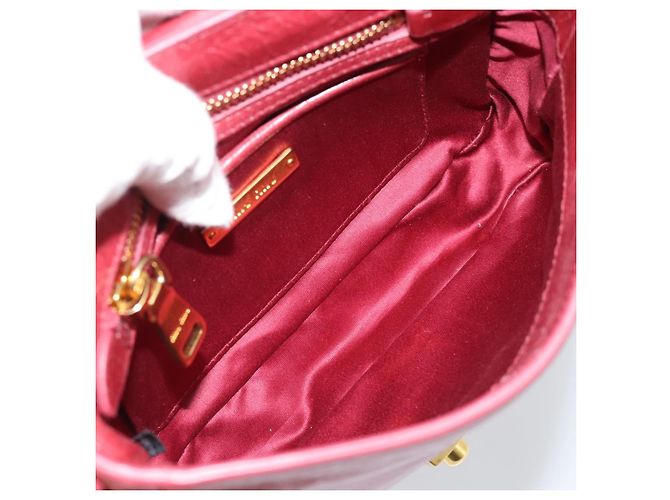 Miu Miu Shoulder Bag Leather Red Gold - vista 10