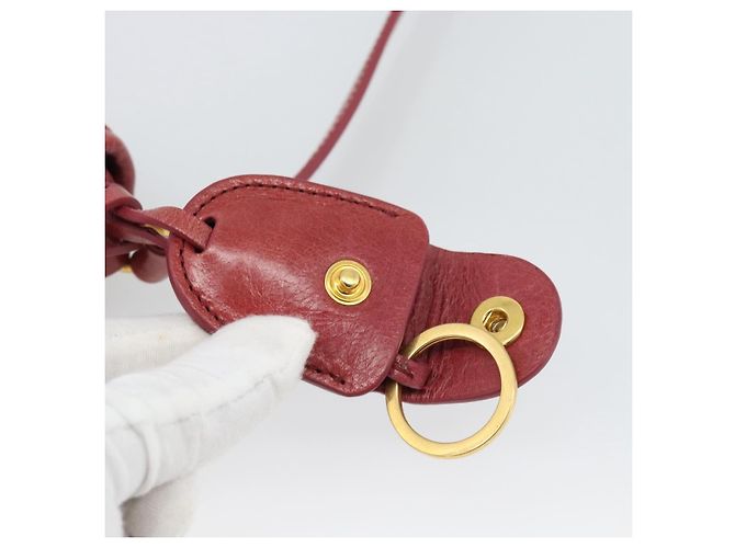 Miu Miu Shoulder Bag Leather Red Gold - vista 12