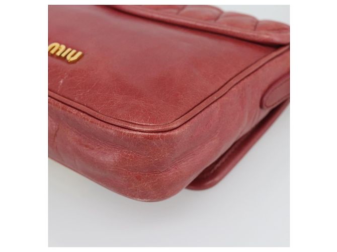Miu Miu Shoulder Bag Leather Red Gold - vista 15