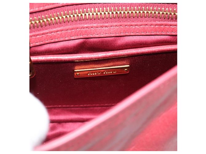 Miu Miu Shoulder Bag Leather Red Gold - vista 18