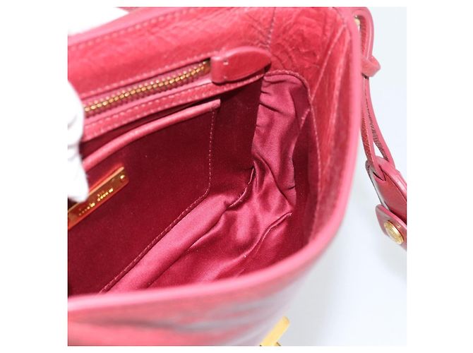 Miu Miu Shoulder Bag Leather Red Gold - vista 19