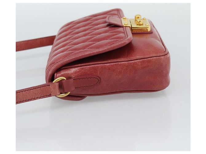 Miu Miu Shoulder Bag Leather Red Gold - vista 3