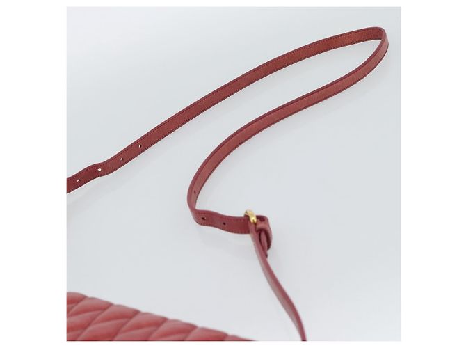 Miu Miu Shoulder Bag Leather Red Gold - vista 8