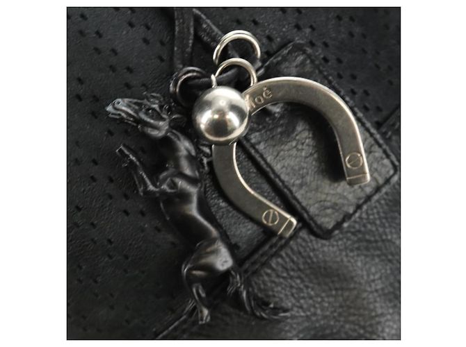Chloé Chloe Kerala Hand Bag Leather Black Silver - vista 18