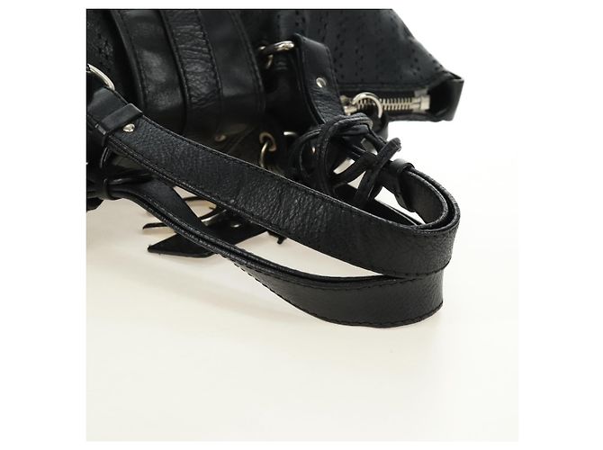 Chloé Chloe Kerala Hand Bag Leather Black Silver - vista 7